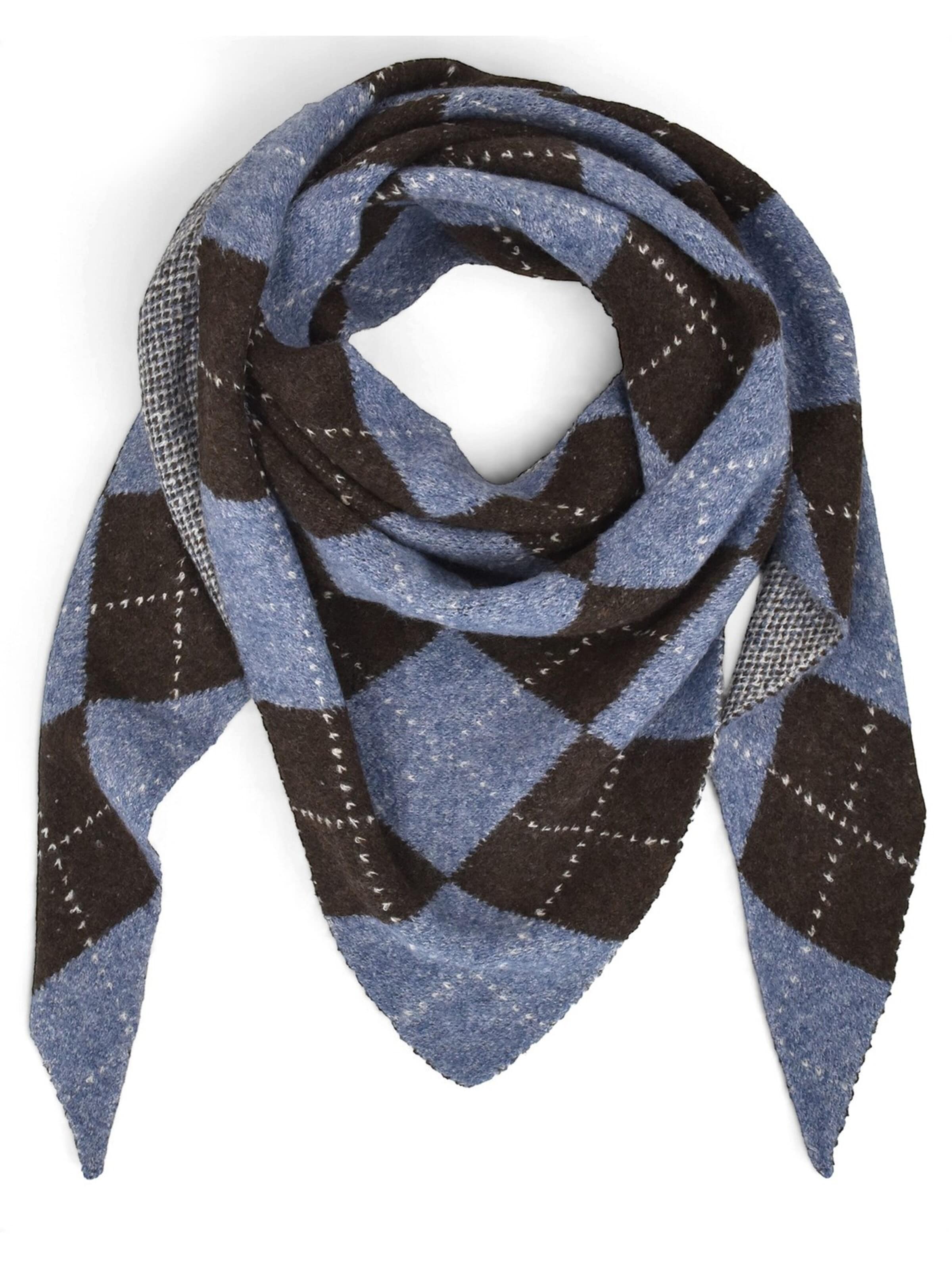styleBREAKER Tuch 'Strick Dreieckstuch mit Argyle Muster & Wendeseite'‌‌‌‌‌‌ in Blau: Vorderseite