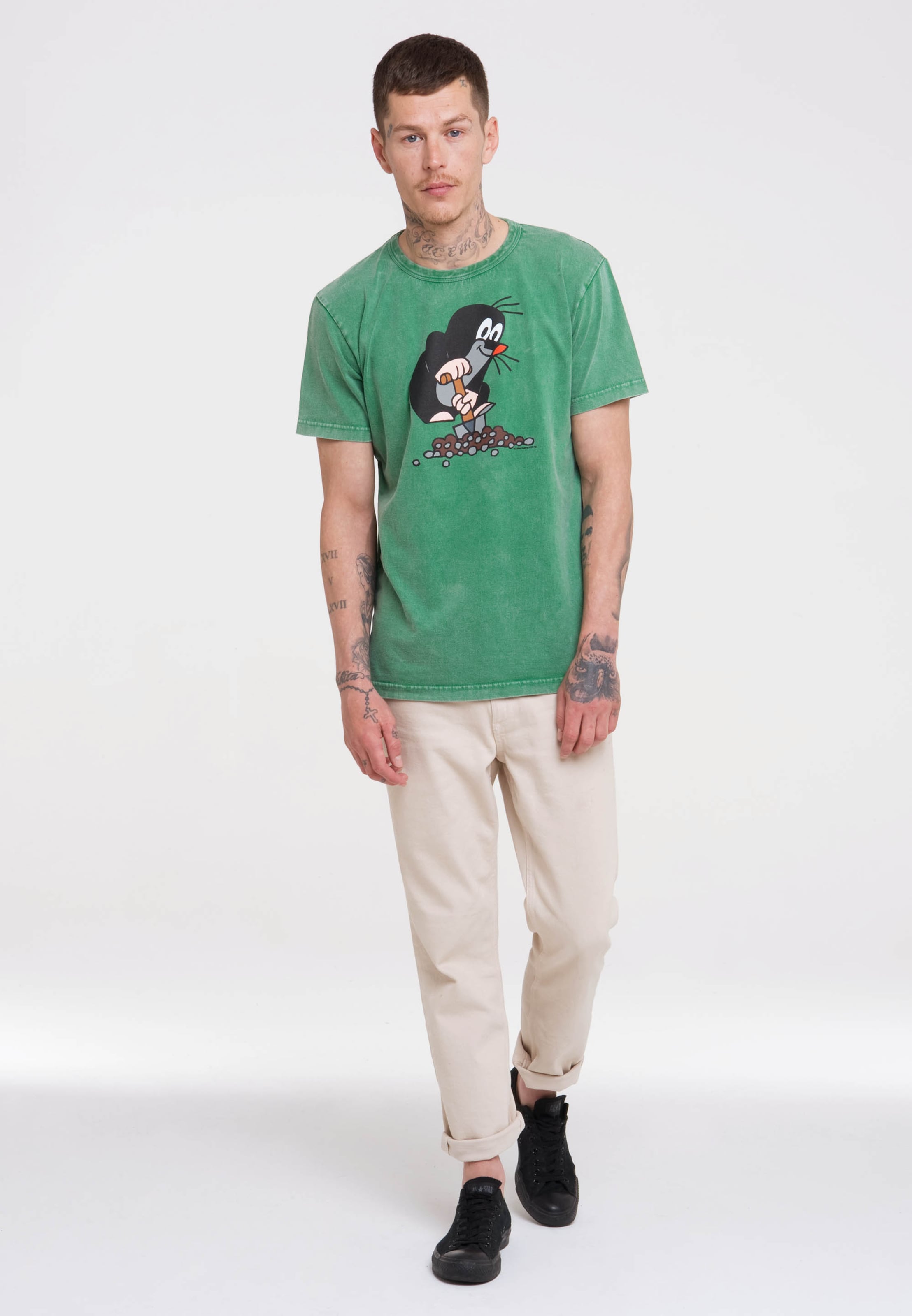 Männer Shirts LOGOSHIRT T-Shirt 'Der kleine Maulwurf' in Grün - PO26475 Männer Shirts LOGOSHIRT T-Shirt 'Der kleine Maulwurf' in Grün - PO26475