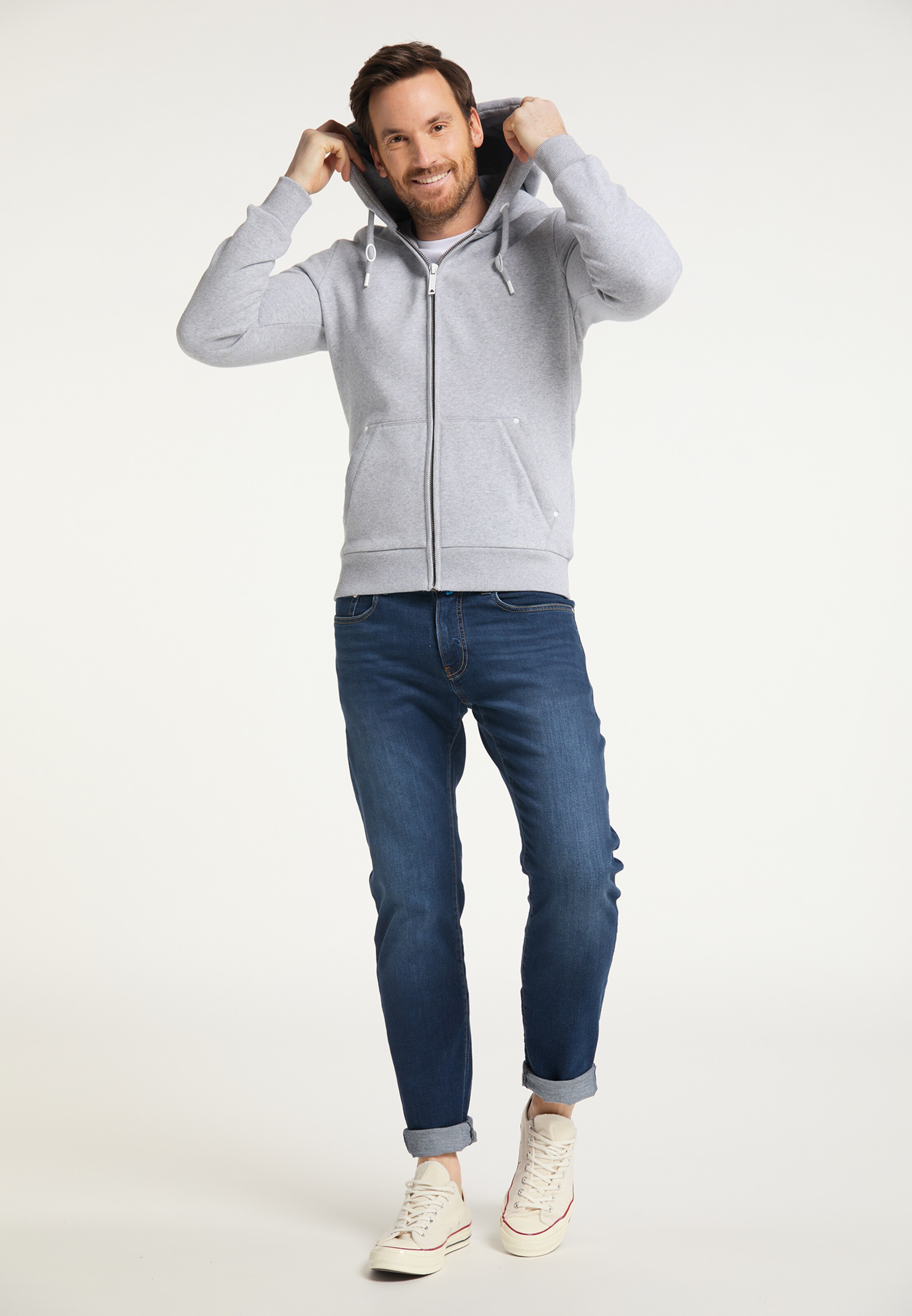 Männer Sweat DreiMaster Maritim Sweatjacke in Graumeliert - FN84045 Männer Sweat DreiMaster Maritim Sweatjacke in Graumeliert - FN84045