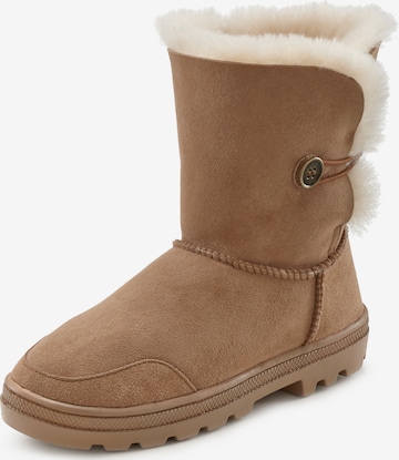 LASCANA Snow Boots in Brown: front