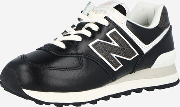 Sneaker bassa '574' di new balance in nero: frontale