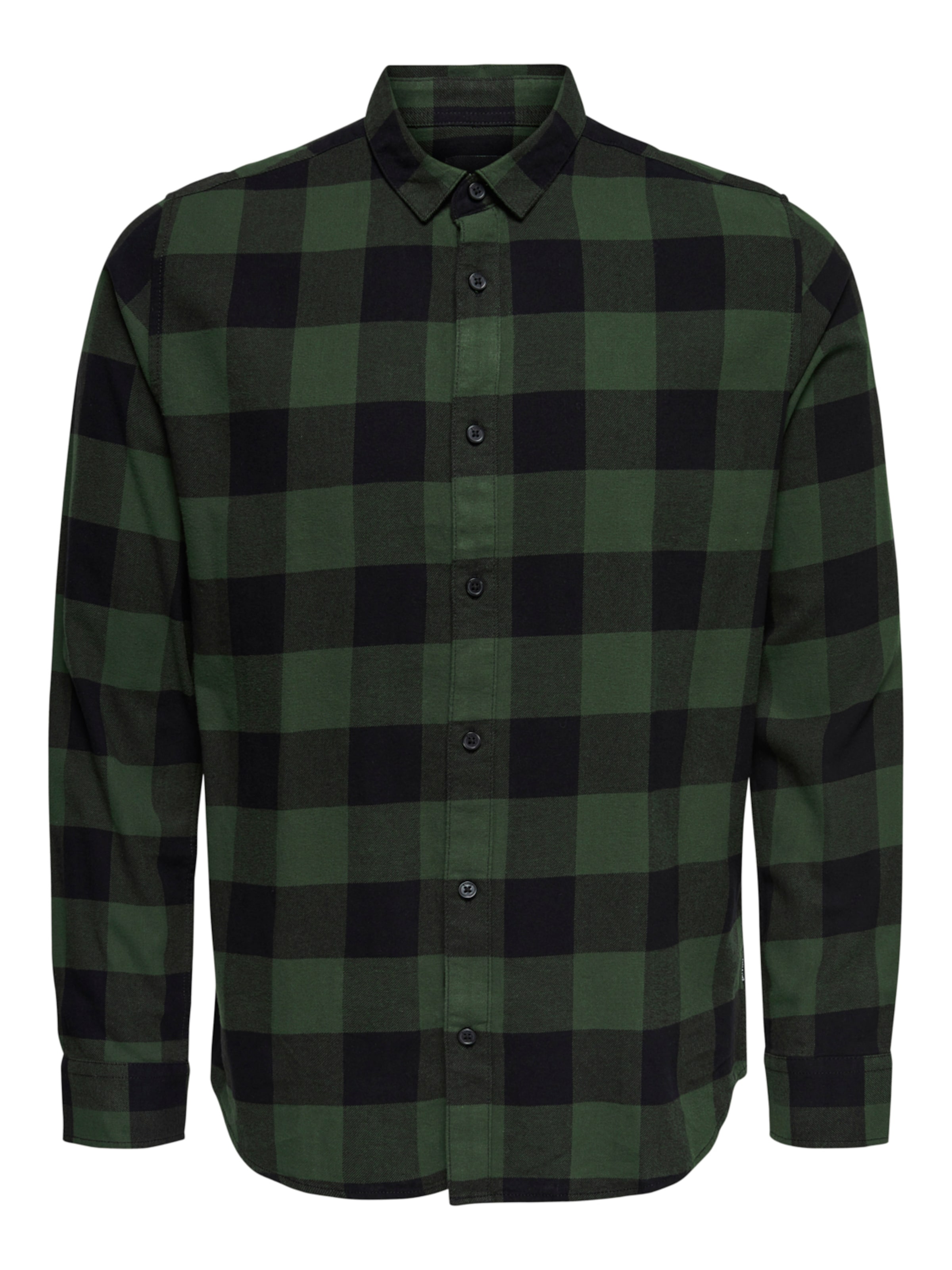 Chemise Only & Sons en vert : devant
