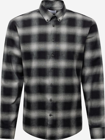 Regular fit Camicia di Lindbergh in nero: frontale