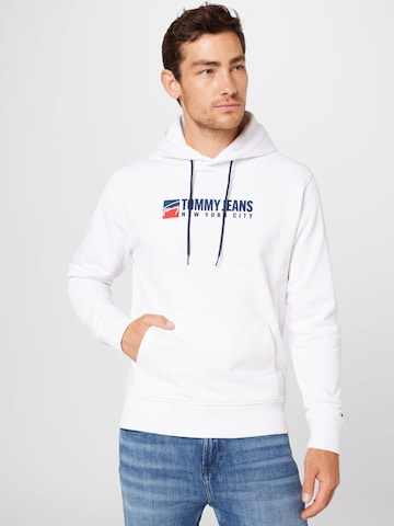 Tommy Jeans كنزة رياضية بلون أبيض: الأمام