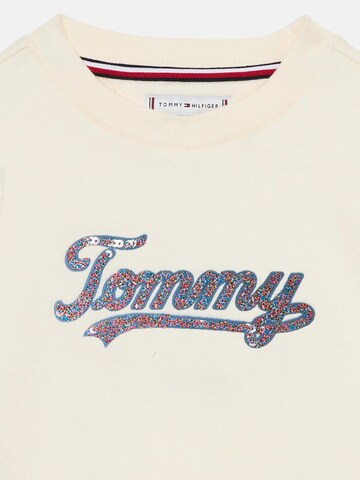 TOMMY HILFIGER Sweatshirt 'Paillettes Script' in Wit