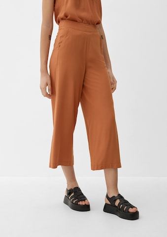 Wide Leg Pantalon QS en marron : devant