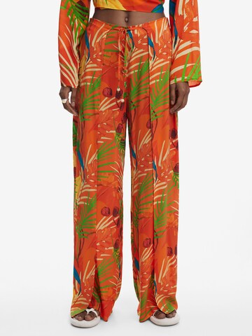 Desigual Loosefit Broek 'Wrap' in Oranje: voorkant
