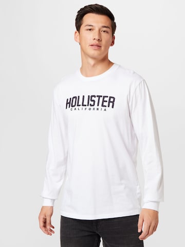 HOLLISTER Тениска в бяло: отпред