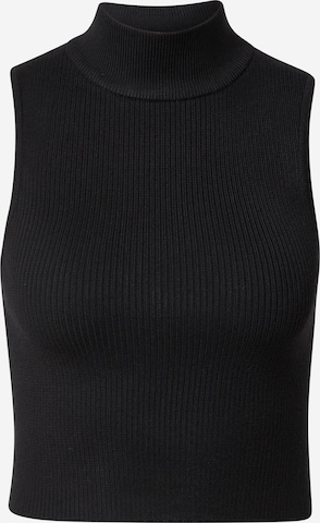 Missguided Knitted Top in Black: front