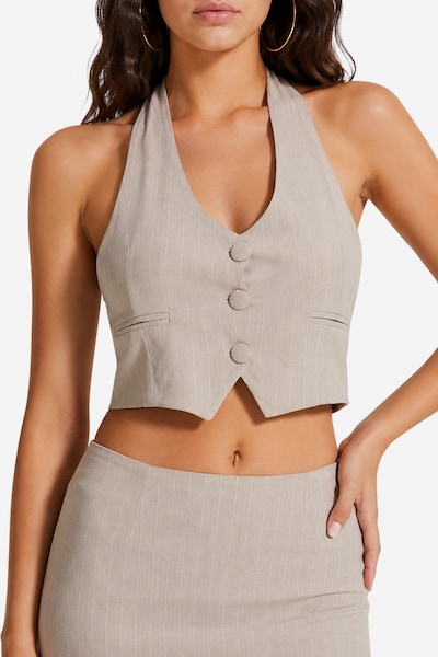 HOLLY LOLLY Suit vest in 40 in Light beige / White, Item view