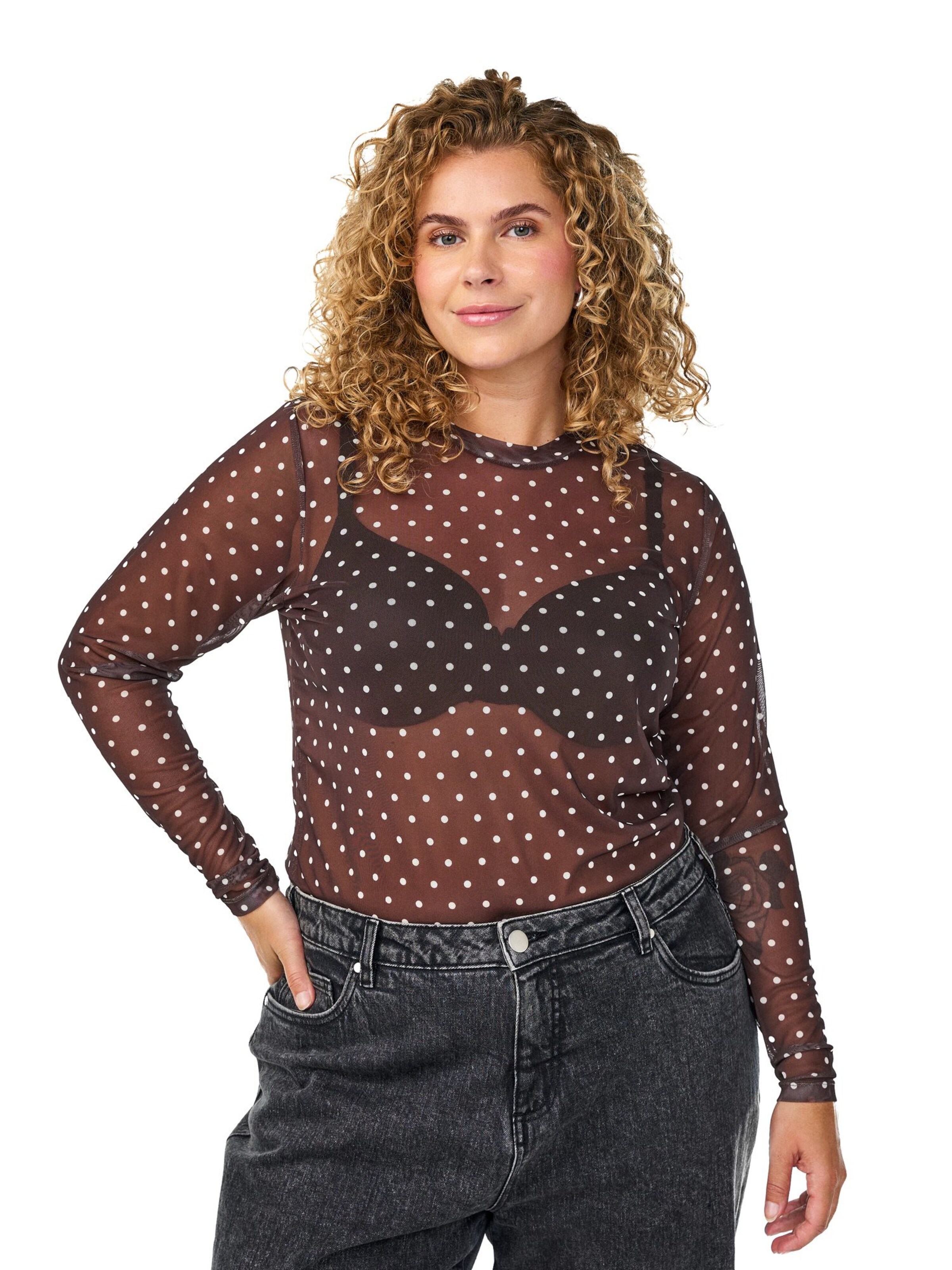 Zizzi Blouse 'ELEAH' in Brown