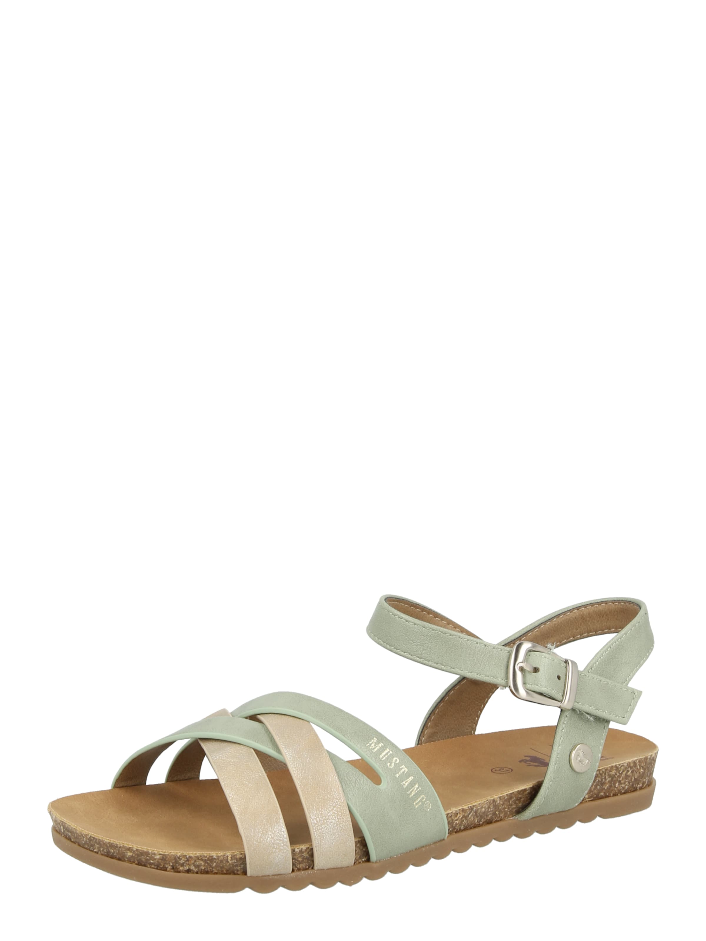 MUSTANG Sandalen met riem in Groen: voorkant