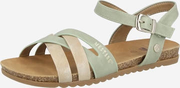 MUSTANG Sandaler med rem i grøn: forside