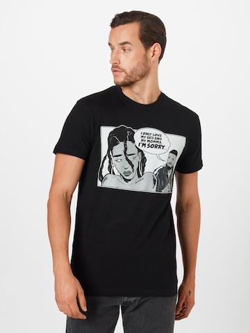 T-Shirt 'Sorry' Mister Tee en noir : devant