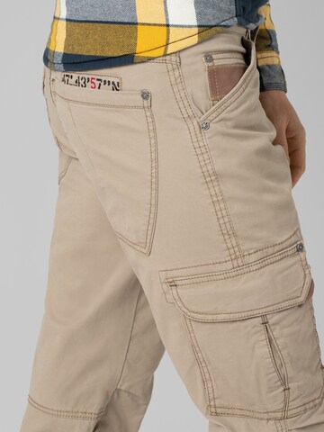 TIMEZONE Skinny lange Cargohose 'Regular RogerTZ' in Beige