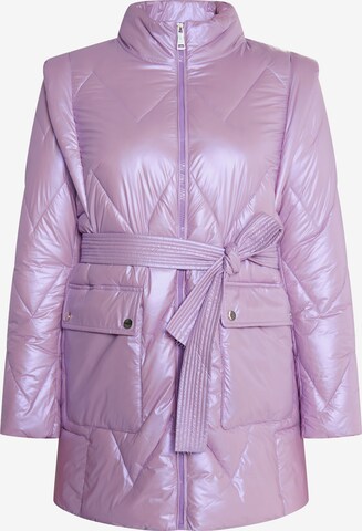 Manteau mi-saison MYMO en violet : devant