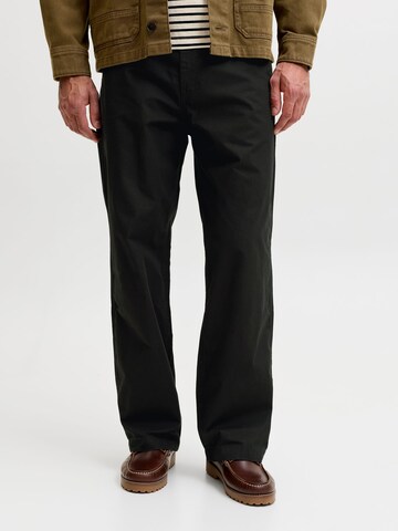 JACK & JONES Wide leg Trousers in Black: front