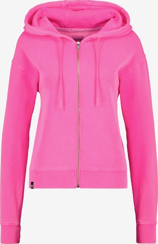 Alife and Kickin - Sudadera con cremallera 'Rana' en rosa: frente