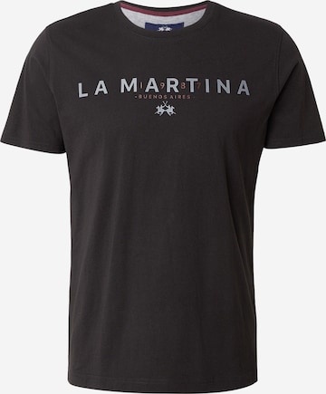 La Martina - Camiseta en negro: frente