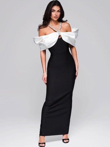 Ombre Abendkleid‌‌‌‌‌‌ in Schwarz: Vorderseite