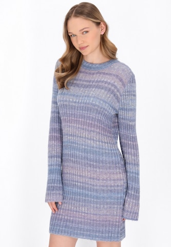MYMO Gebreide jurk in Blauw: voorkant