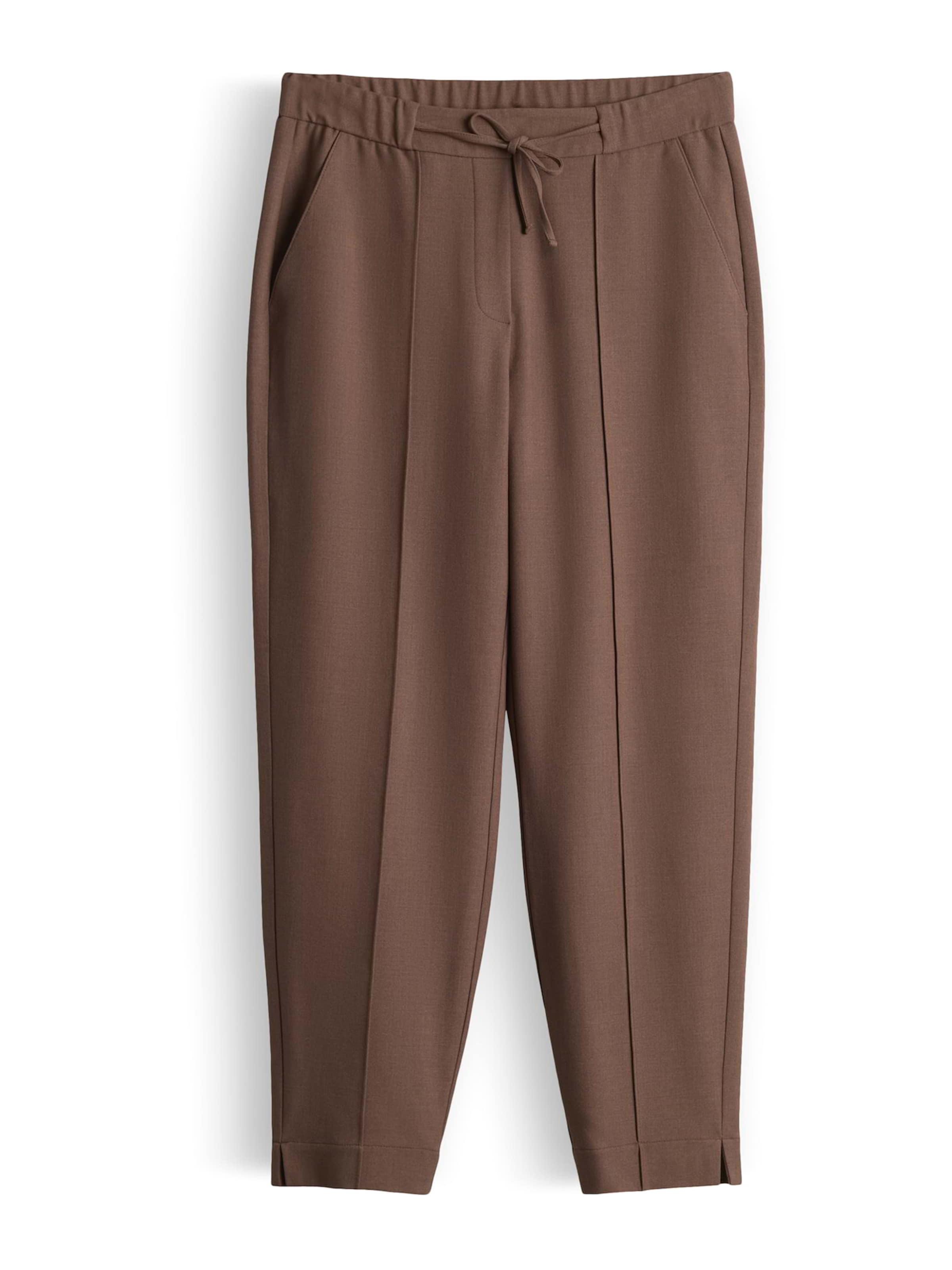 OPUS Tapered Pants 'Myha Iconic' in Brown: front
