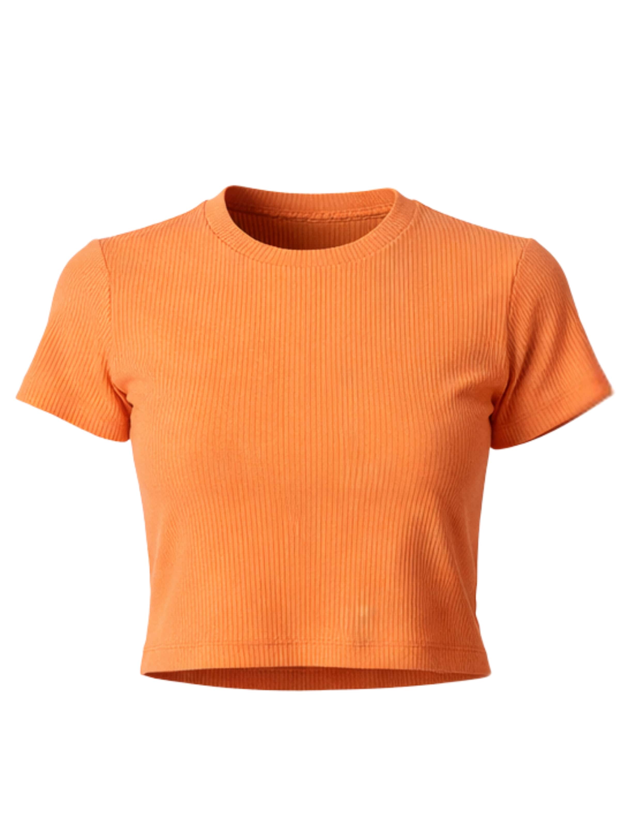 GORG Shirt 'Geripptes Cropped T-Shirt' in Orange: front