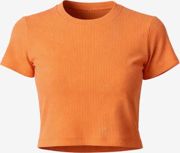 GORG Shirt 'Geripptes Cropped T-Shirt' in Oranje: voorkant
