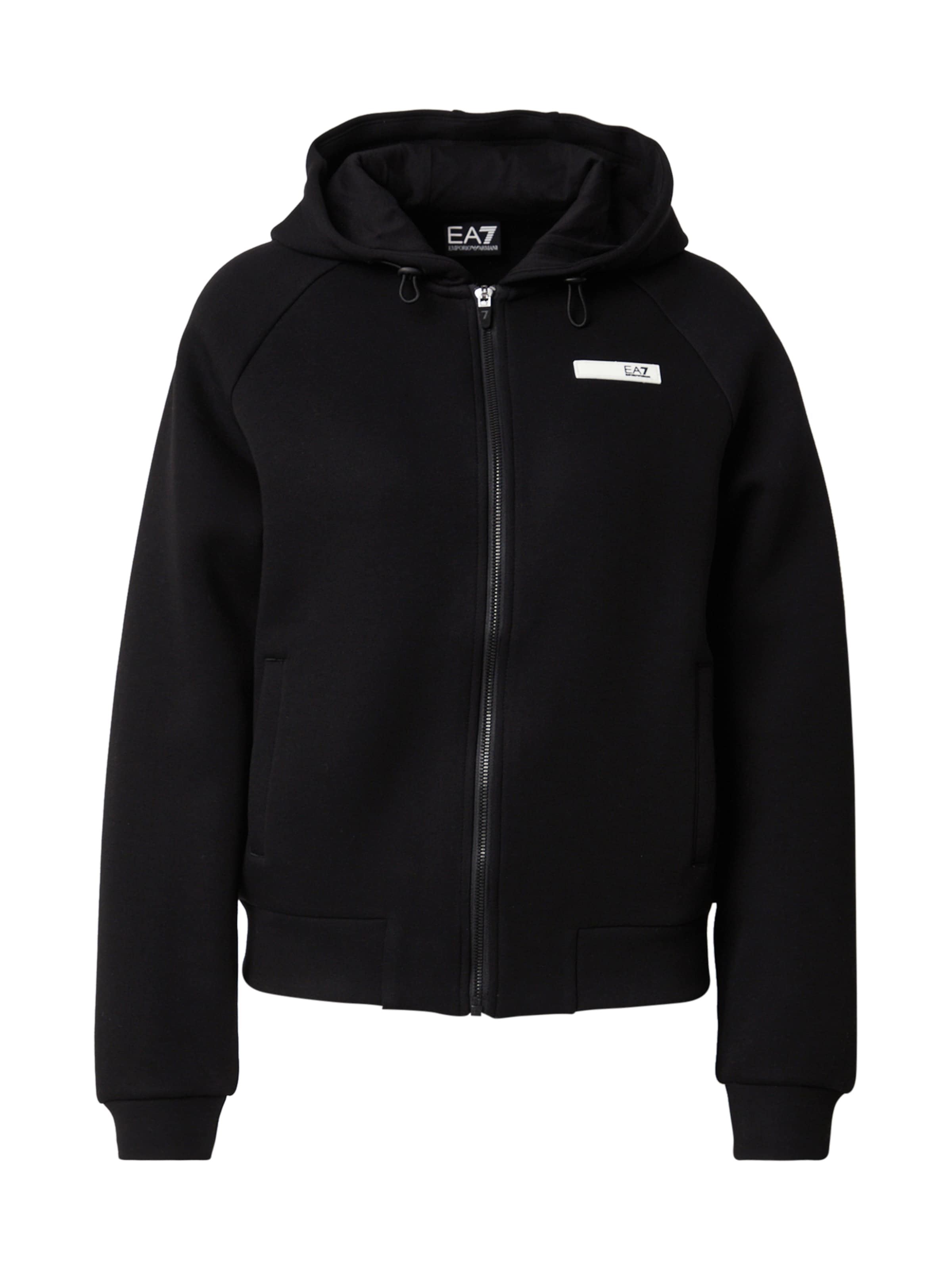 Veste de survêtement EA7 Emporio Armani en noir : devant