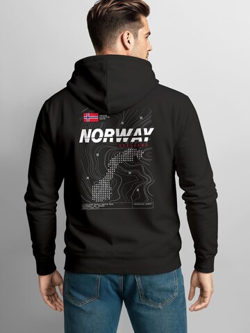 Neverless Sweatshirt 'Norway Explorer' in Schwarz