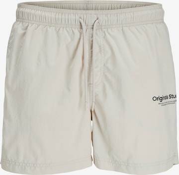 JACK & JONES Swimming shorts 'JPSTNaxos' in Grey: front