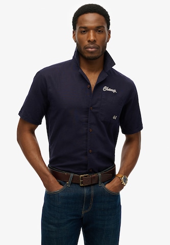 Superdry Overhemd 'The Merchant Store – Resort' in Blauw: voorkant
