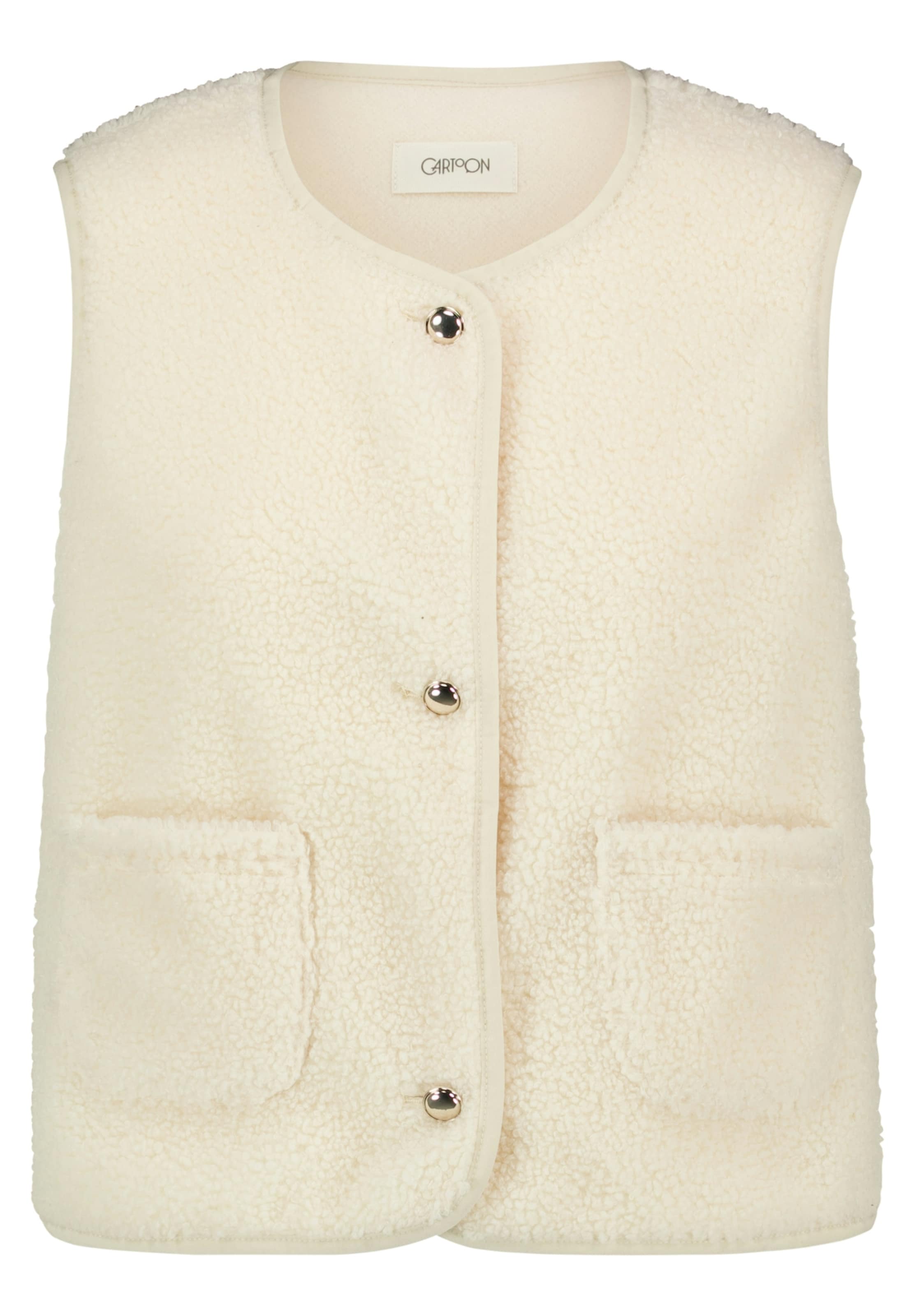 Cartoon Vest in Beige: front