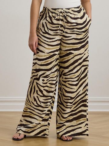 regular Pantaloni 'Ziakash' di Lauren Ralph Lauren Plus in marrone: frontale