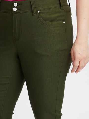 Fransa Curve - Skinny Pantalón 'Zalin' en verde