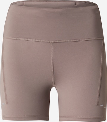 Skinny Pantaloni sport 'SWIFT' de la NIKE pe maro: față