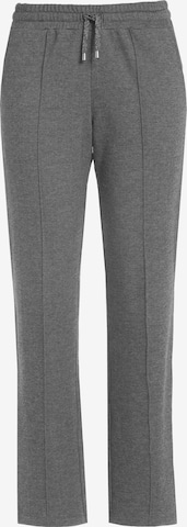 Ulla Popken Regular Pleat-Front Pants in Grey: front