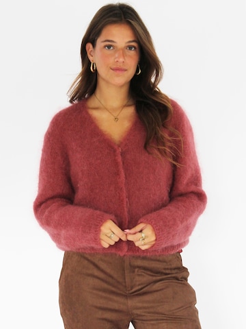 Honnête Atelier Gebreid vest 'Belle' in Rood