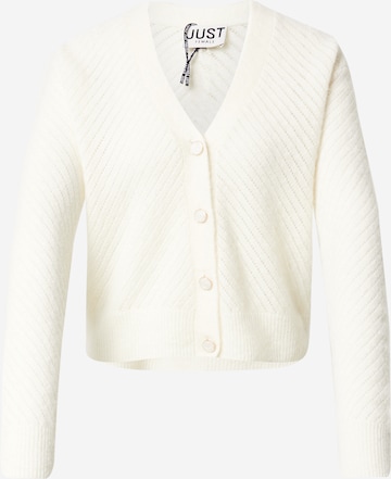 JUST FEMALE Knit Cardigan 'Rebelo' in White: front