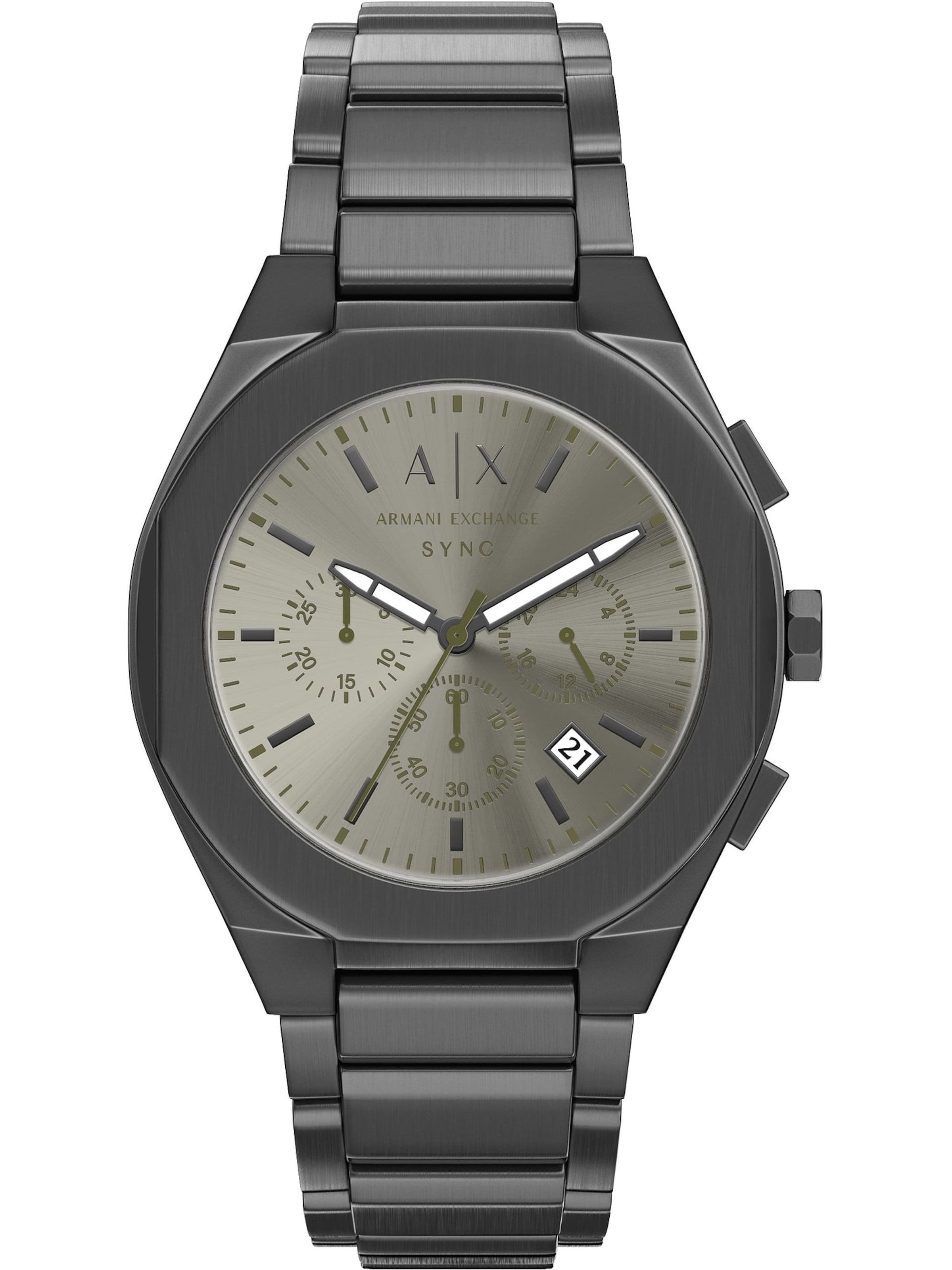 ARMANI EXCHANGE Analoguhr in silbergrau, Produktansicht