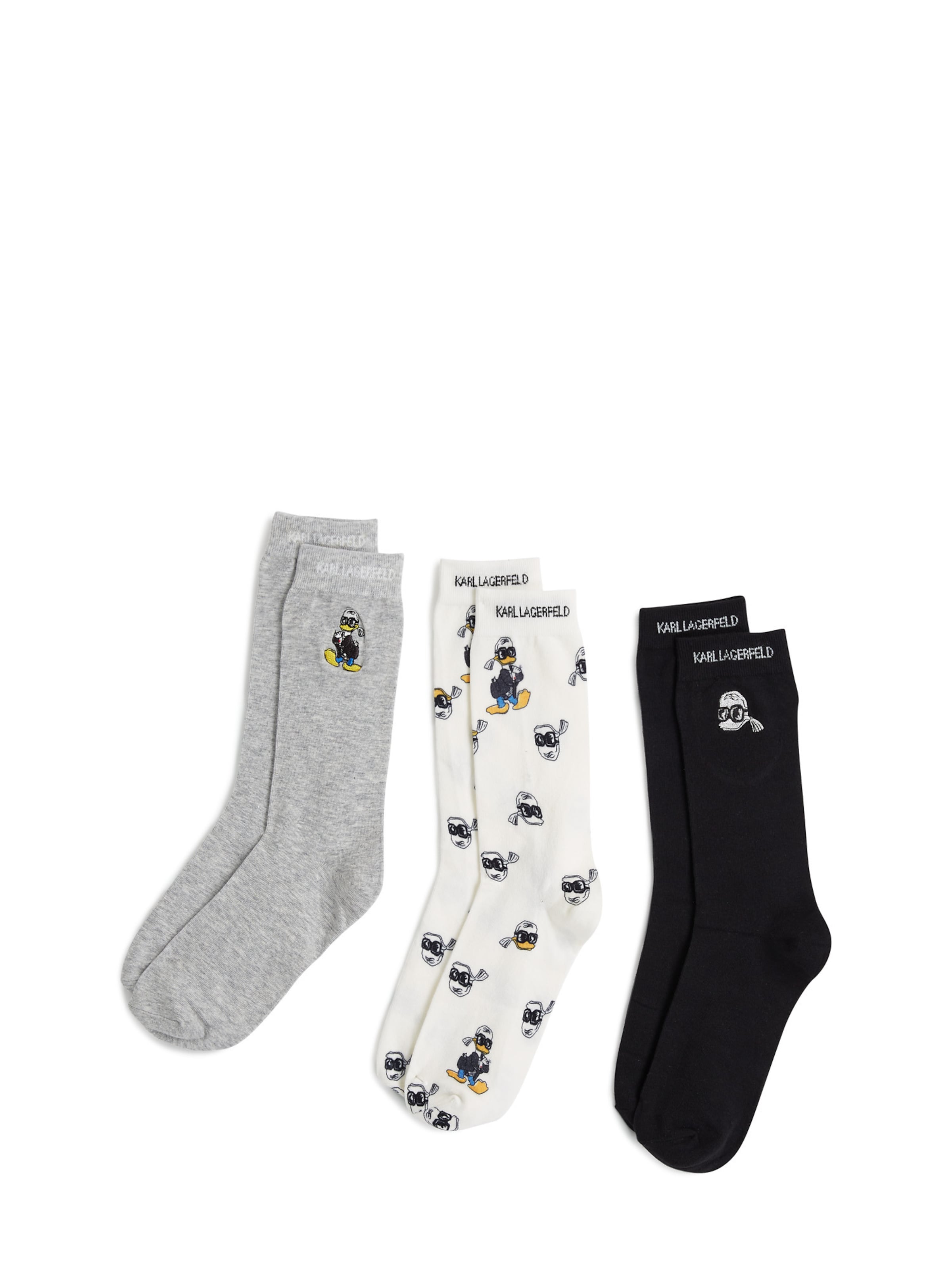 pelēks Karl Lagerfeld Zeķes 'Disney X Print': no priekšpuses