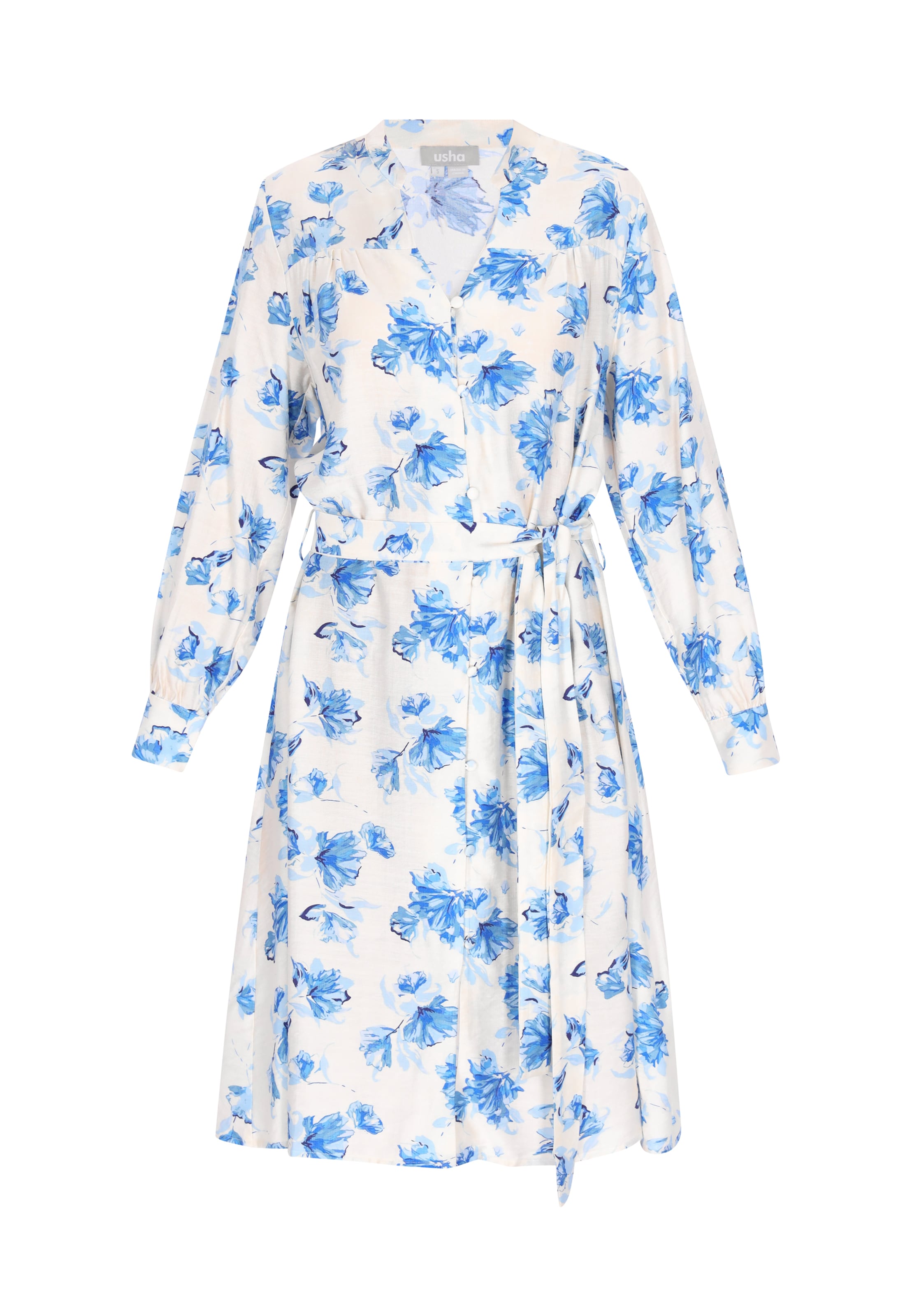 Robe-chemise Usha en blanc : devant