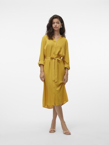 VERO MODA Shirt dress 'BUMPY' in Yellow
