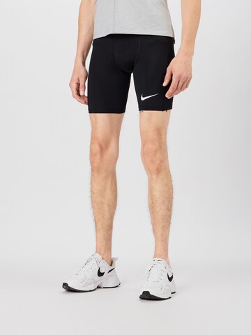 NIKE Skinny Sportunterhose 'Pro' in Schwarz: predná strana