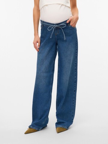 Wide leg Jeans 'MLFula' di MAMALICIOUS in blu: frontale