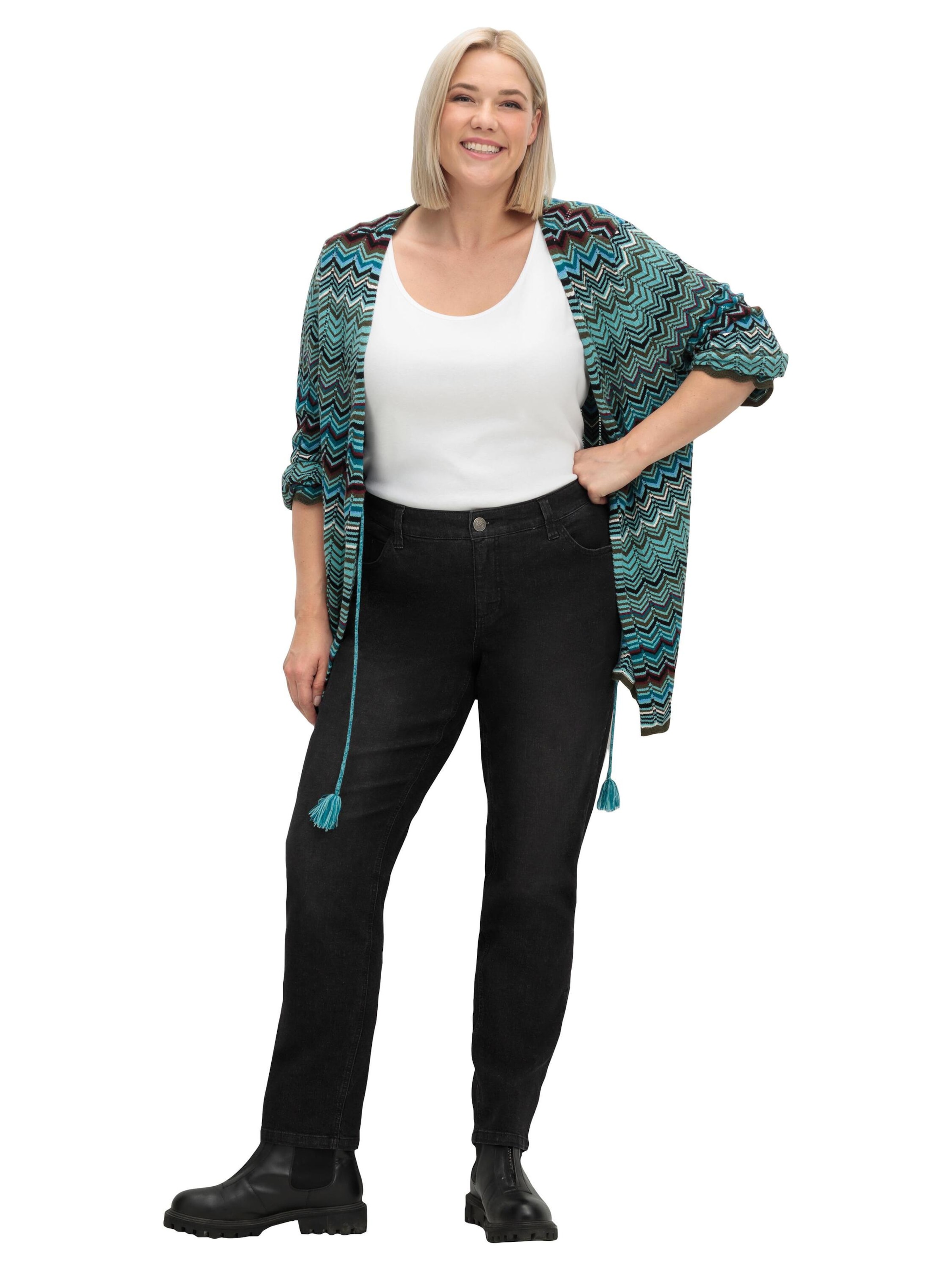 SHEEGO Liibuv Teksapüksid, värv must