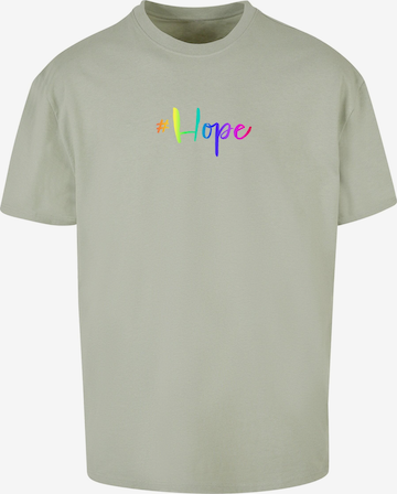 Merchcode Shirt 'Hope Rainbow' in Groen: voorkant