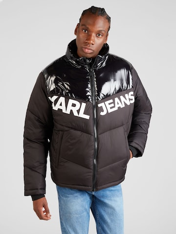 KARL LAGERFELD JEANS Zimska jakna | črna barva: sprednja stran