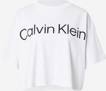 T-shirt oversize Calvin Klein en blanc : devant