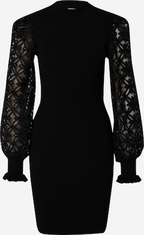 Y.A.S Gebreide jurk 'YASFRILLME' in Zwart: voorkant